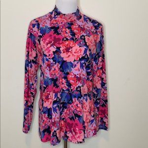 Isaac Mizrahi Live! Peony Bouquet Peplum Top